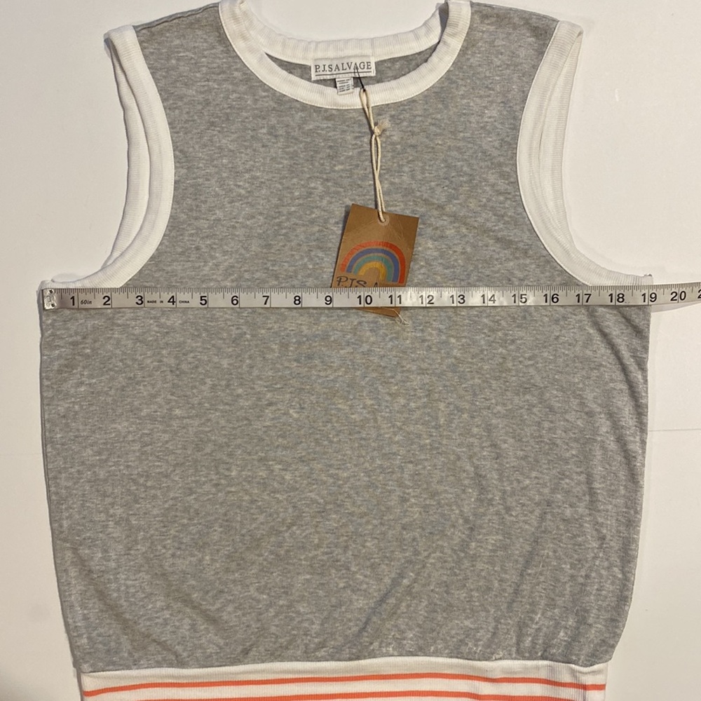 PJ Salvage Medium Heather Gray Tank Top Crew Neck PJ Top New D31e - Picture 12 of 14